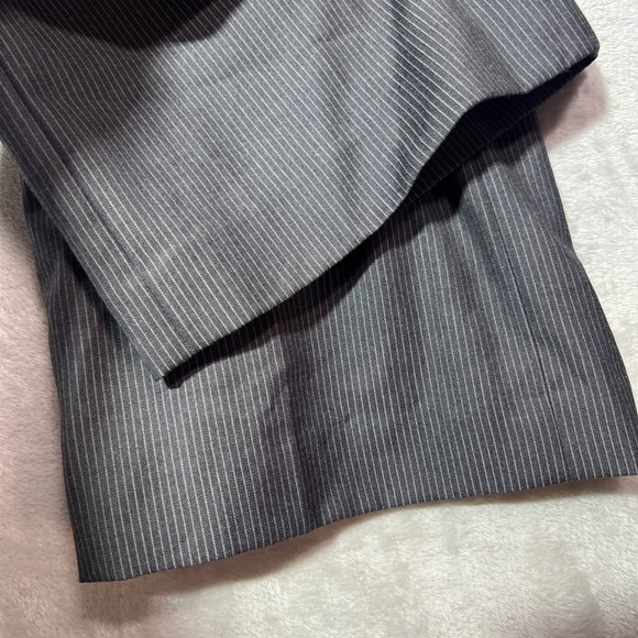 Y2K Nine West Waistcoat Pants Set Womens 4 Pinstripe Gray office siren NEW - Picture 14 of 16